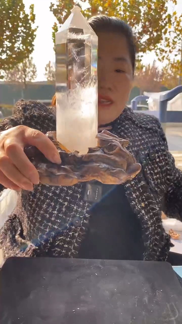 未镶嵌珠宝半成品水晶白水晶柱子D513