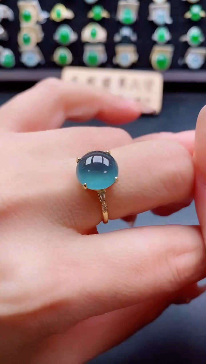 银S925镶嵌戒指翡翠1