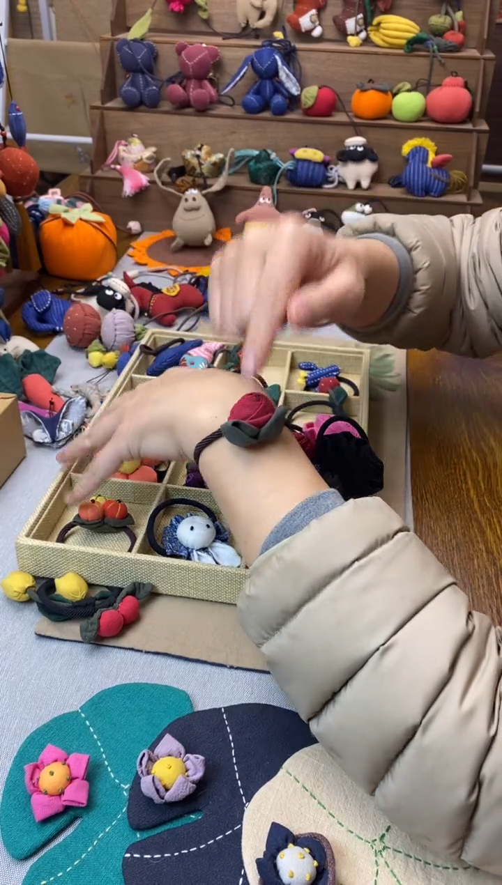 小玫瑰花头绳（红色）