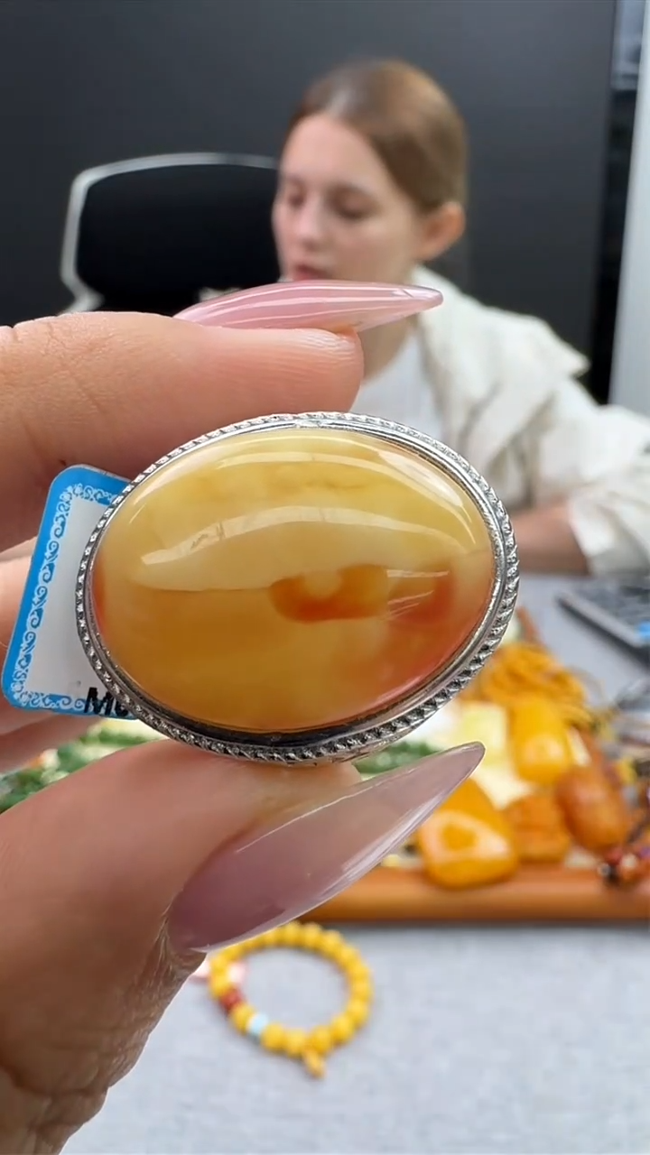 【闪购商品】琥珀戒指未镶嵌33秒拍号
