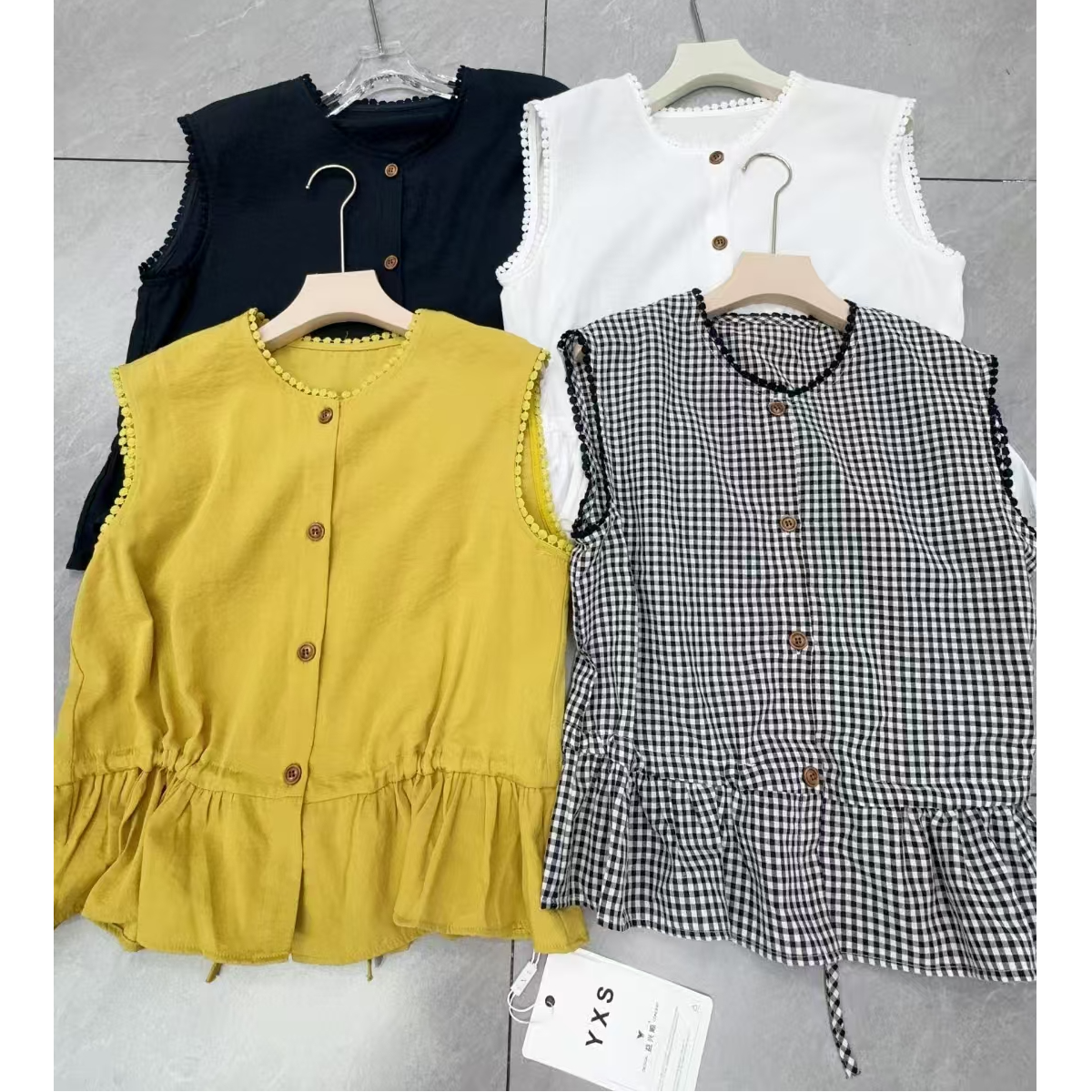 【卡蔻】25197无袖抽绳上衣