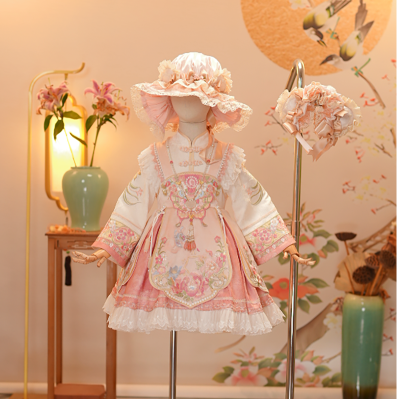 【海棠仙子】汉洋折中宫廷风洛丽塔公主裙满绣女童汉服四季款春秋款