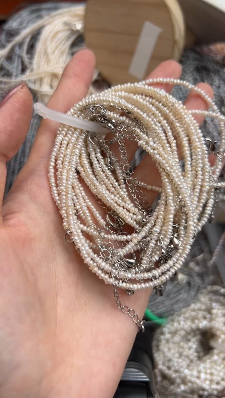 未镶嵌福利淡水珍珠无核*强光珍珠手链凯西（3/4mm）多样性发一