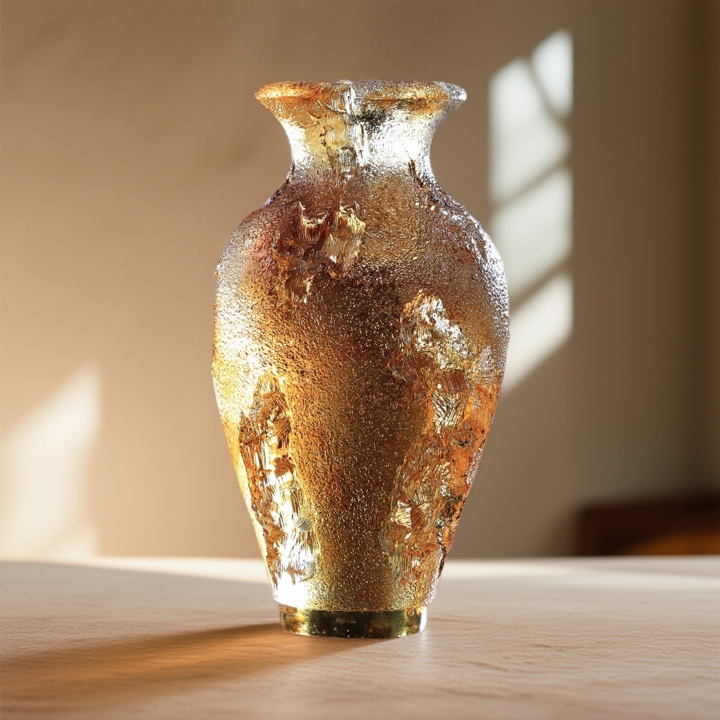 古法琉璃冰裂纹花瓶花器摆件高适合家居装饰轻奢高档家用简约