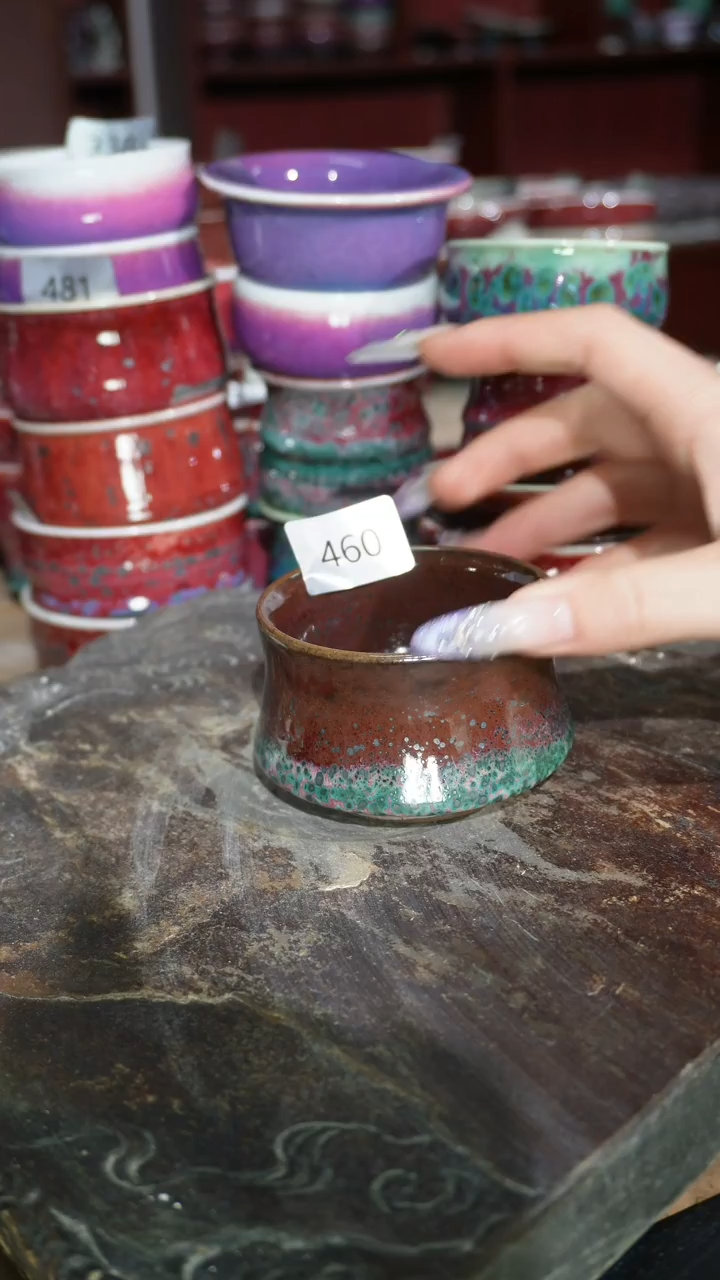 摆件陶精品窑变钧瓷茶器