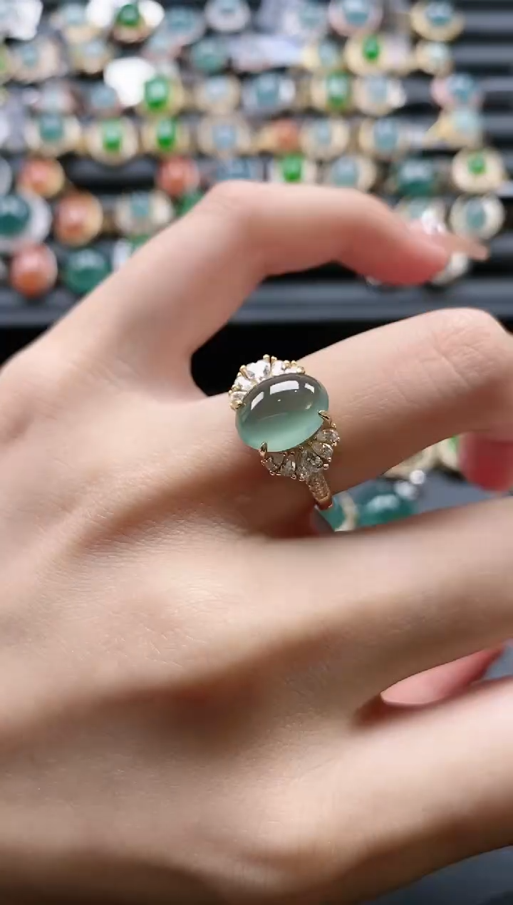 【闪购商品】翡翠戒指银S925镶嵌51511