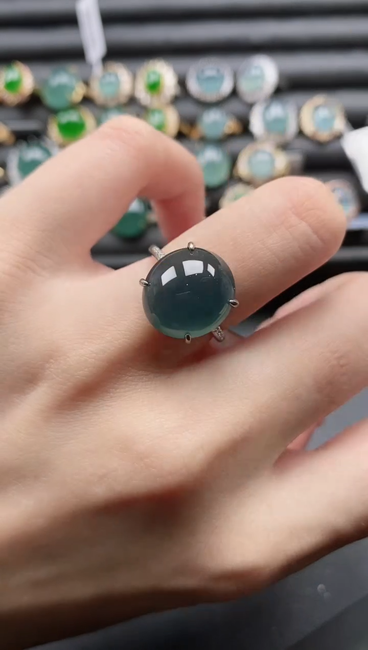 【闪购商品】翡翠戒指银S925镶嵌51151