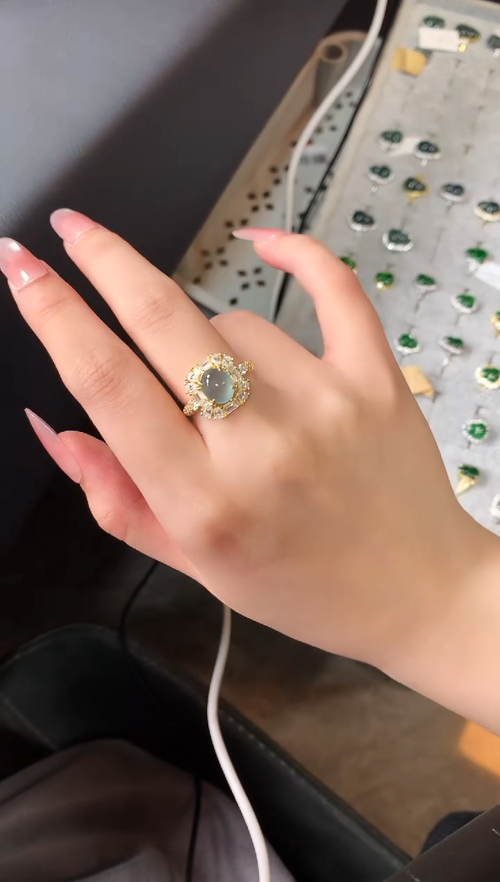【闪购商品】翡翠戒指银S925镶嵌6531414