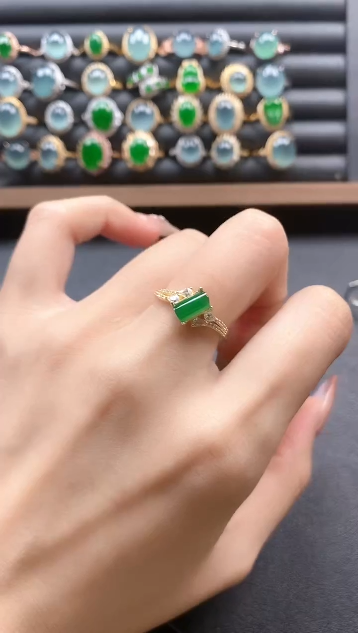 银S925镶嵌戒指翡翠51151