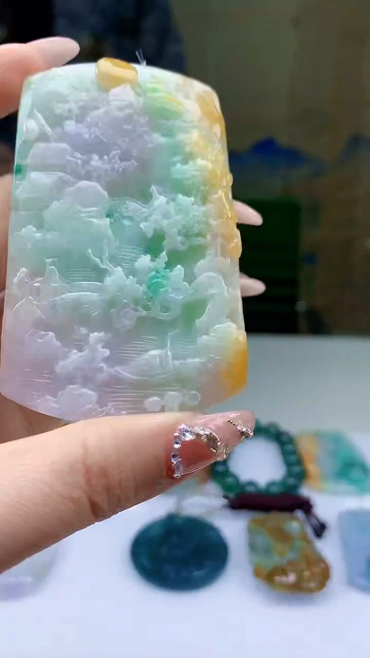 【闪购商品】定制翡翠未镶嵌4688ty-毛货挂件