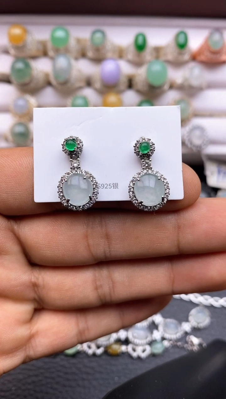 【闪购商品】翡翠耳饰未镶嵌福利款7754