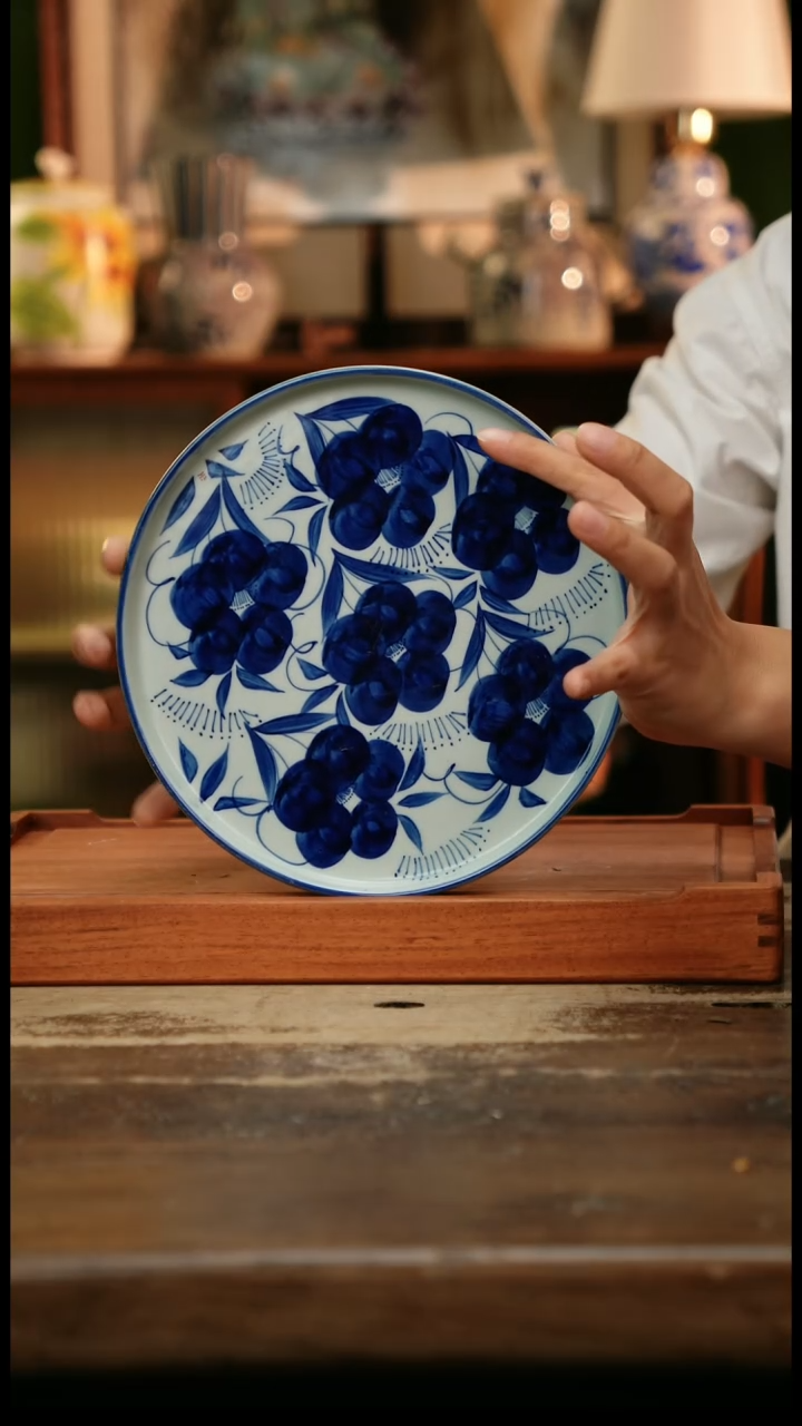 摆件景德镇纯手工釉下彩精品茶具