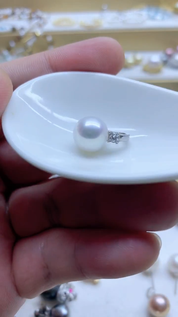 吊坠(不含链)银S925镶嵌淡水珍珠10-11mm