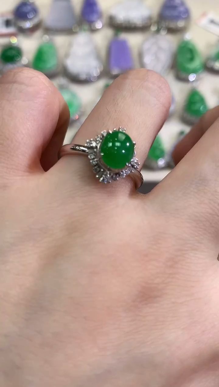 【闪购商品】翡翠戒指18K金镶嵌B87   