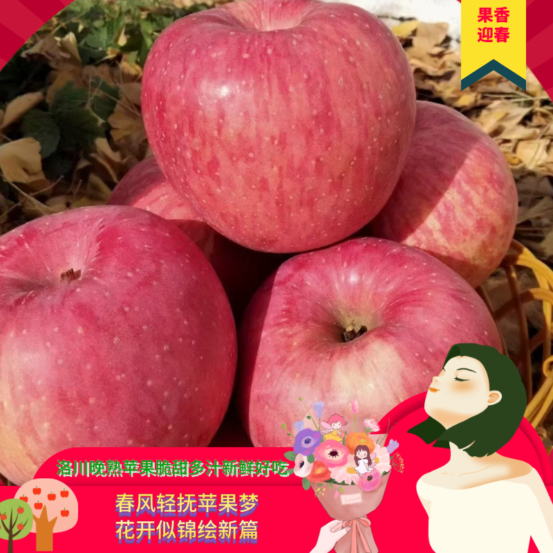 1产地直发【正宗延安洛川红富士苹果脆甜多汁新鲜好吃】