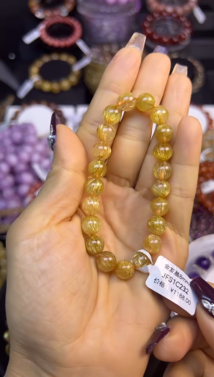 未镶嵌手串水晶金发晶8.6mm