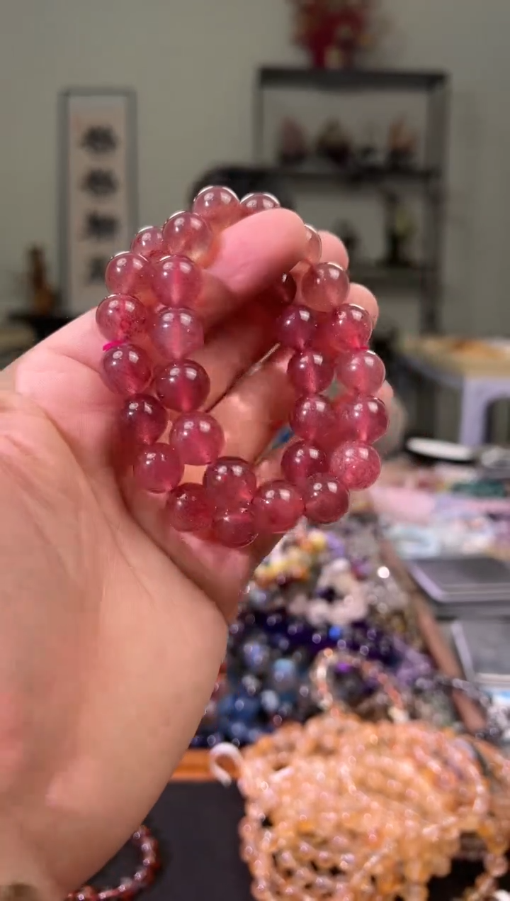 【闪购商品】石英质玉手链未镶嵌13mm+草莓晶手串（多样性发其一）