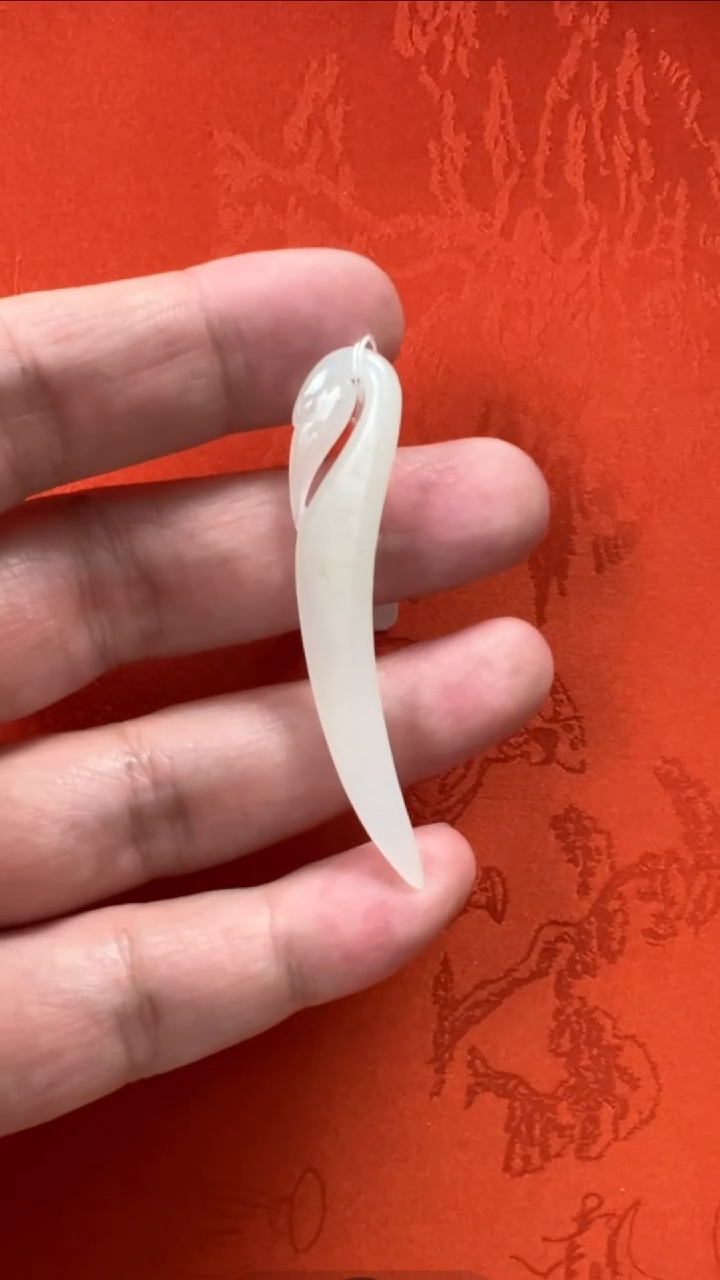 【闪购商品】和田玉挂件未镶嵌新疆老熟料仙鹤玉觽吊坠