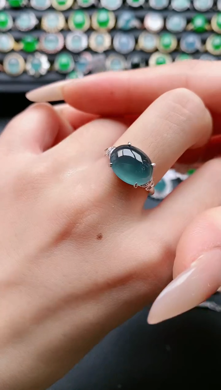 【闪购商品】翡翠戒指银S925镶嵌1111111