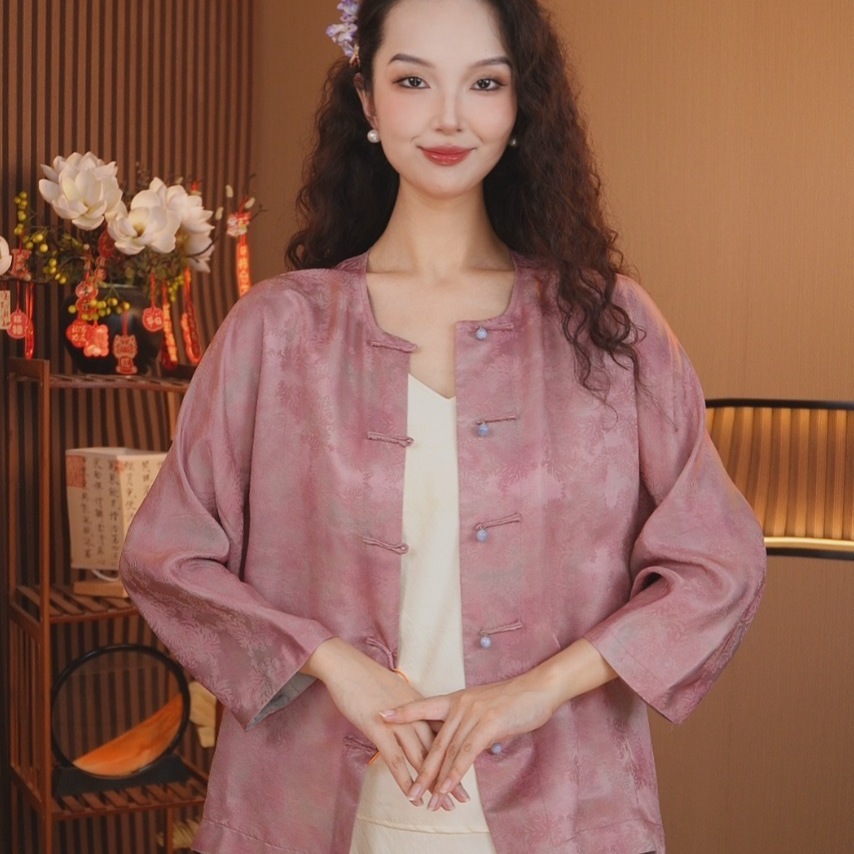 新中式高端气质双穿花萝提花国风外套2025B5148曼玉广源仓
