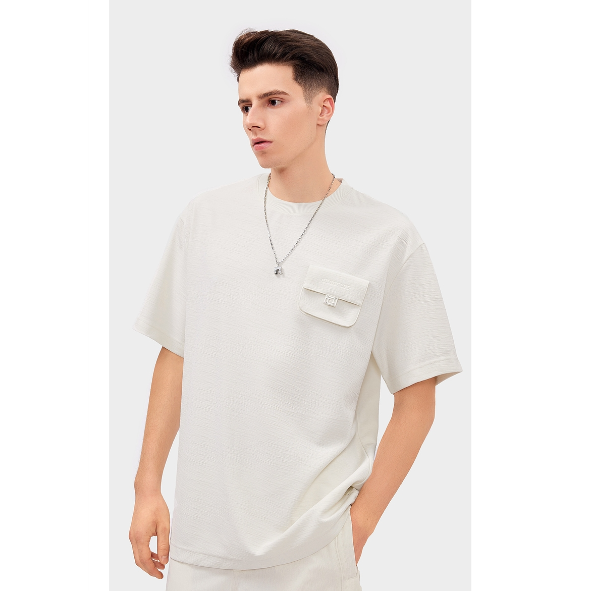 Trendiano树皮皱提花短袖3LC2020740