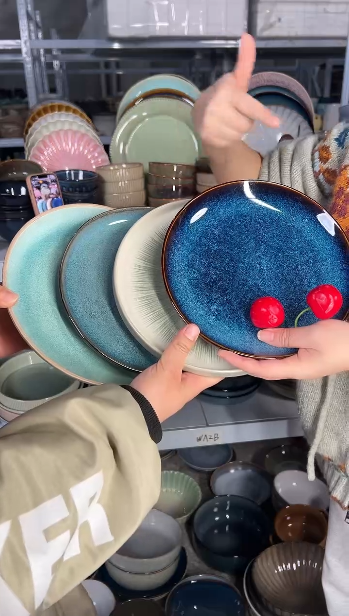 陶瓷外贸尾货瑕疵满20包邮X4小盘