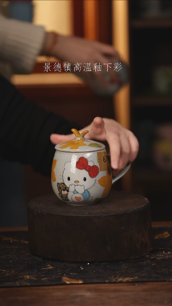 陶瓷景德镇高温釉下手绘陶瓷@L679@