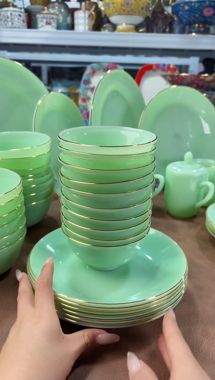 玉瓷4.5英寸饭碗10个