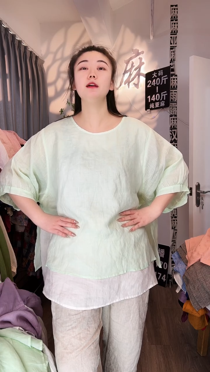 亚麻汉麻苎麻大码女装。