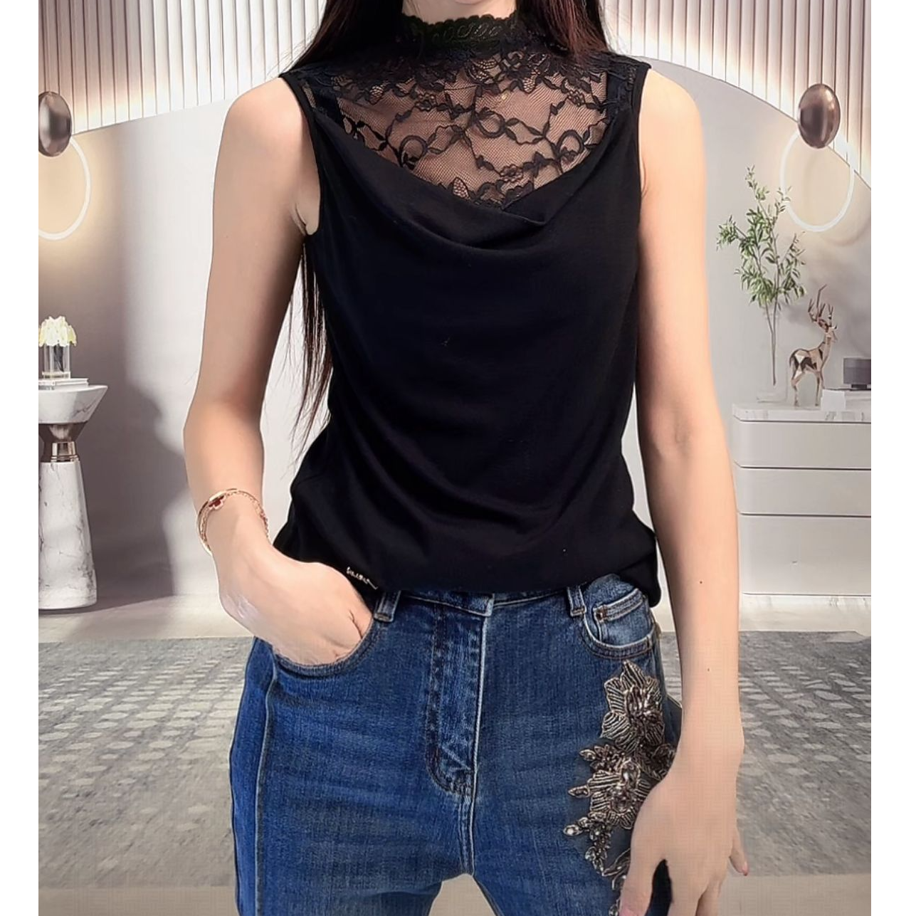 BAISI百丝AAFI510238A0上衣黑色【秋装】