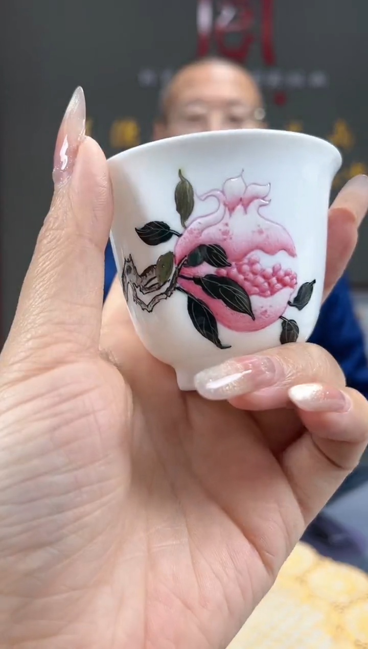 【闪购商品】官窑瓷画院334官窑瓷画院石榴铃铛杯