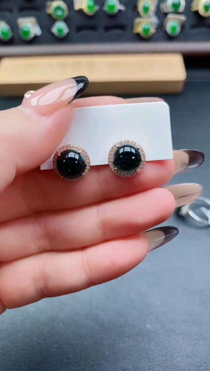 银S925镶嵌戒指翡翠1