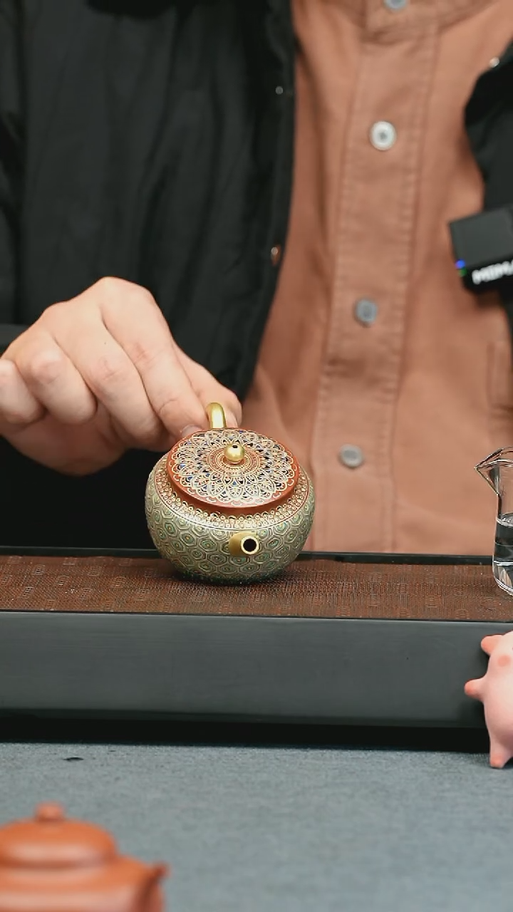 【闪购商品】紫砂茶壶五堂 宝相宋锦壶