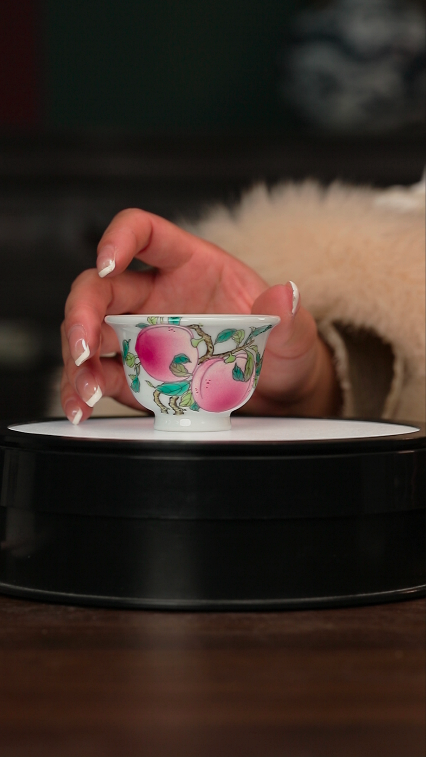 12.7/M304C3/粉彩/寿桃/甫生雅集/主人杯