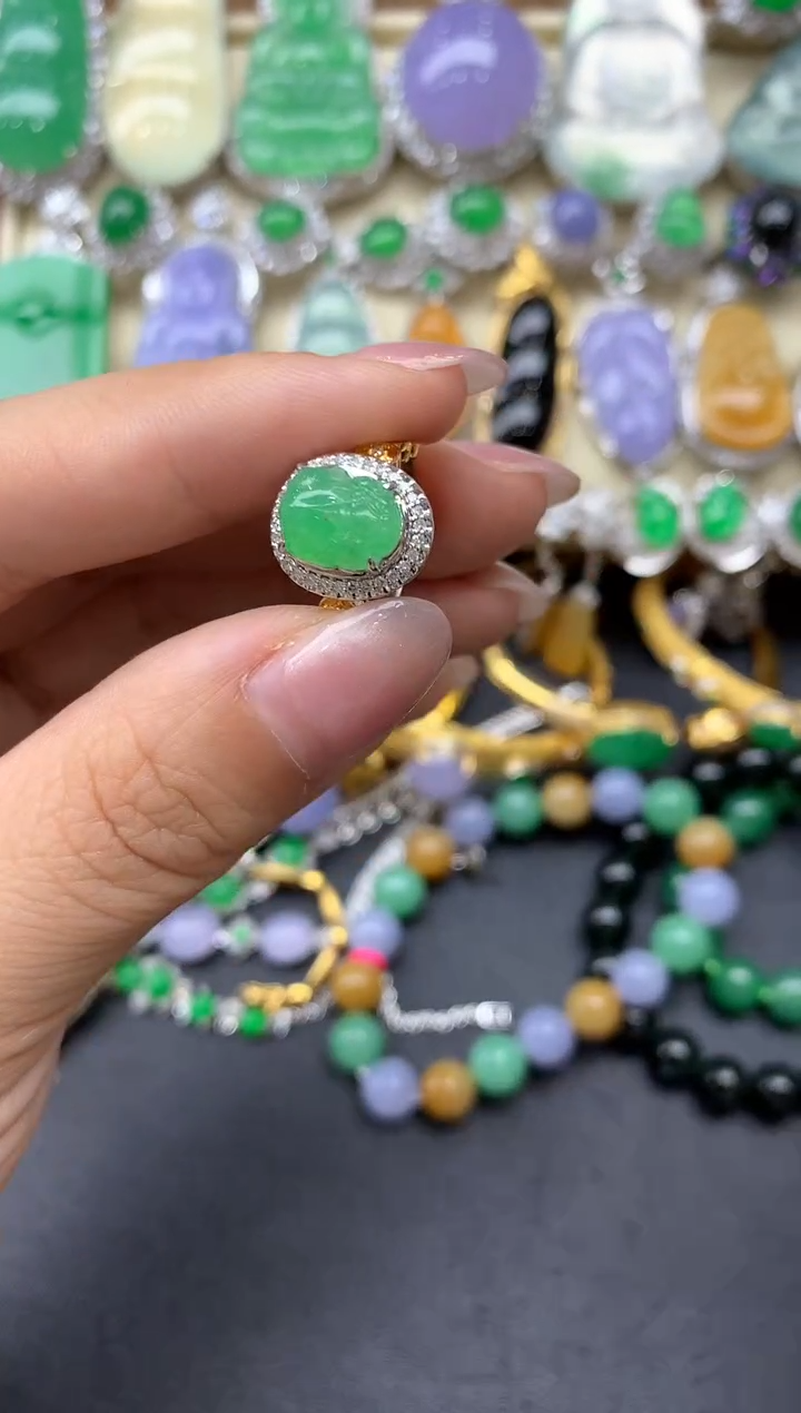 【闪购商品】翡翠戒指18K金镶嵌388-中国好珍宝