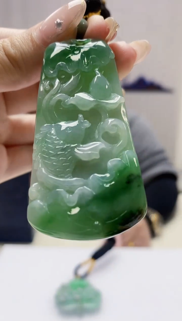 定制翡翠未镶嵌5060jw-毛货挂件27
