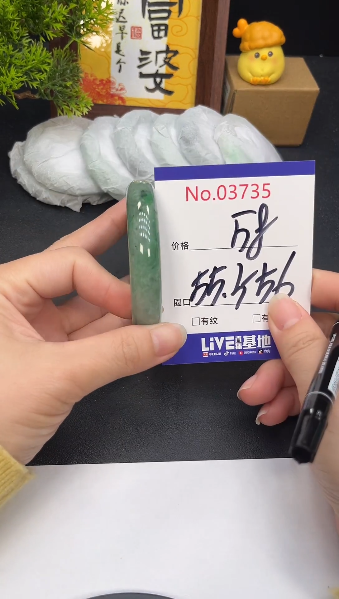 未镶嵌手镯翡翠3735