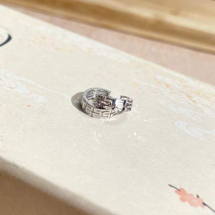 PT950 铂金耳饰 亮面耳圈 面宽约3.7mm 直径约10mm N 10508