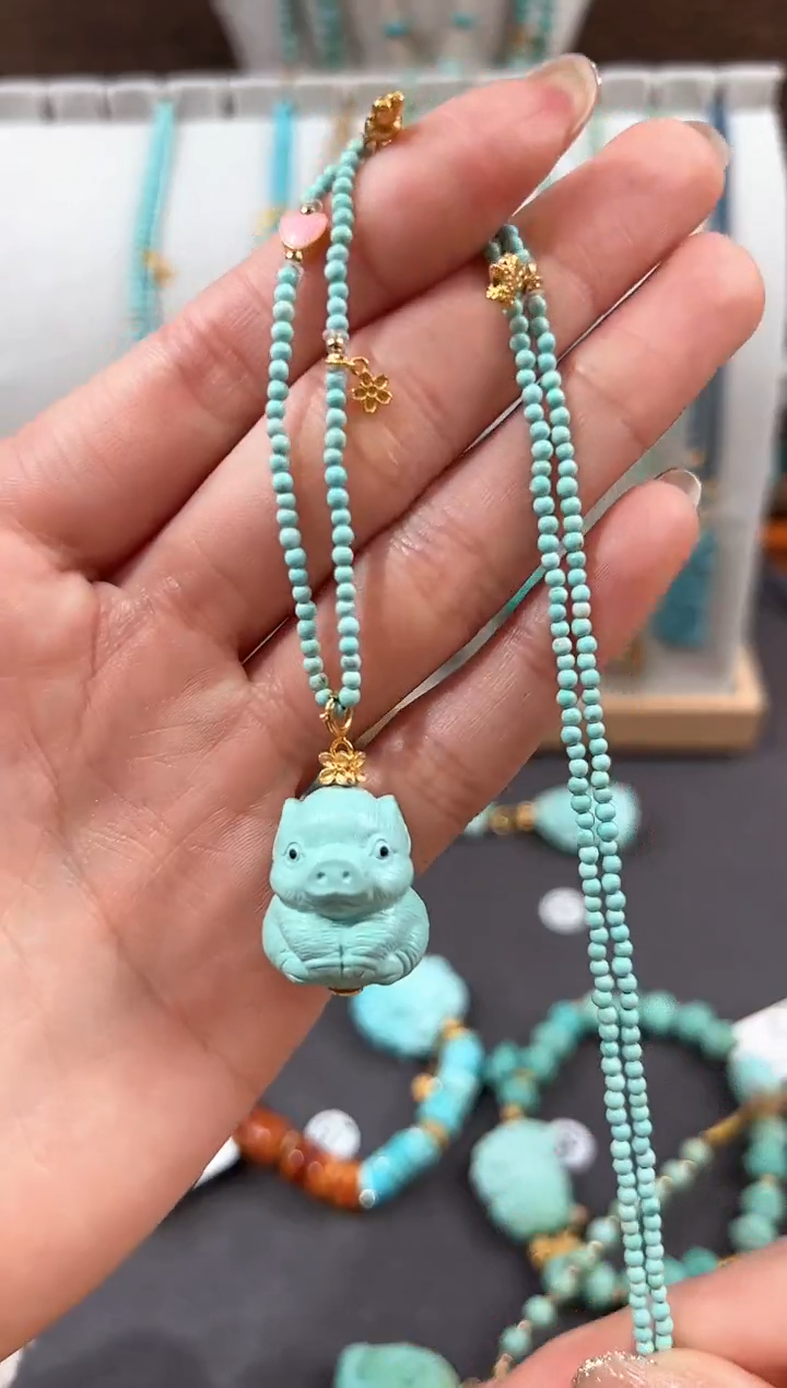 【闪购商品】绿松石颈饰18K金镶嵌绿松石项链