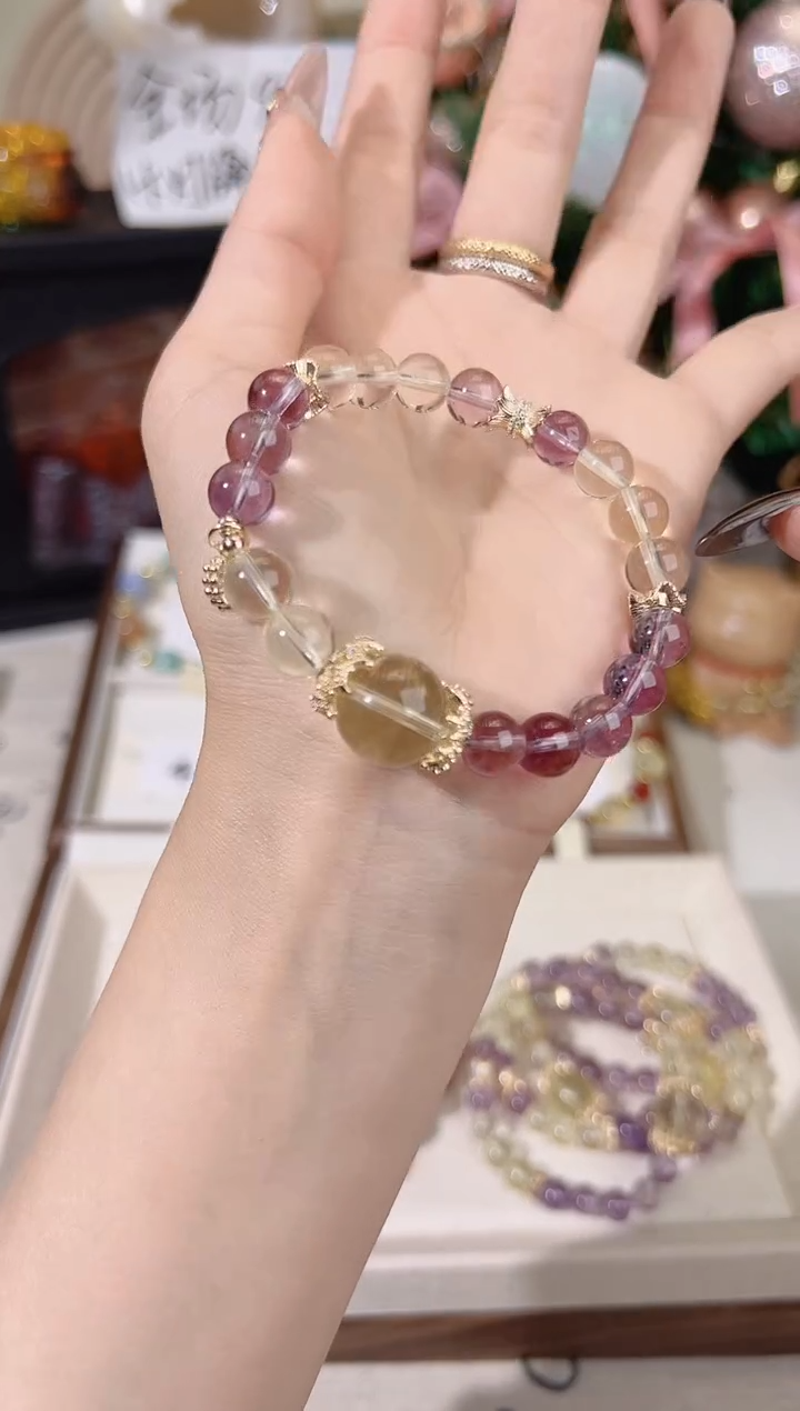 颈饰未镶嵌水晶紫水黄水单圈