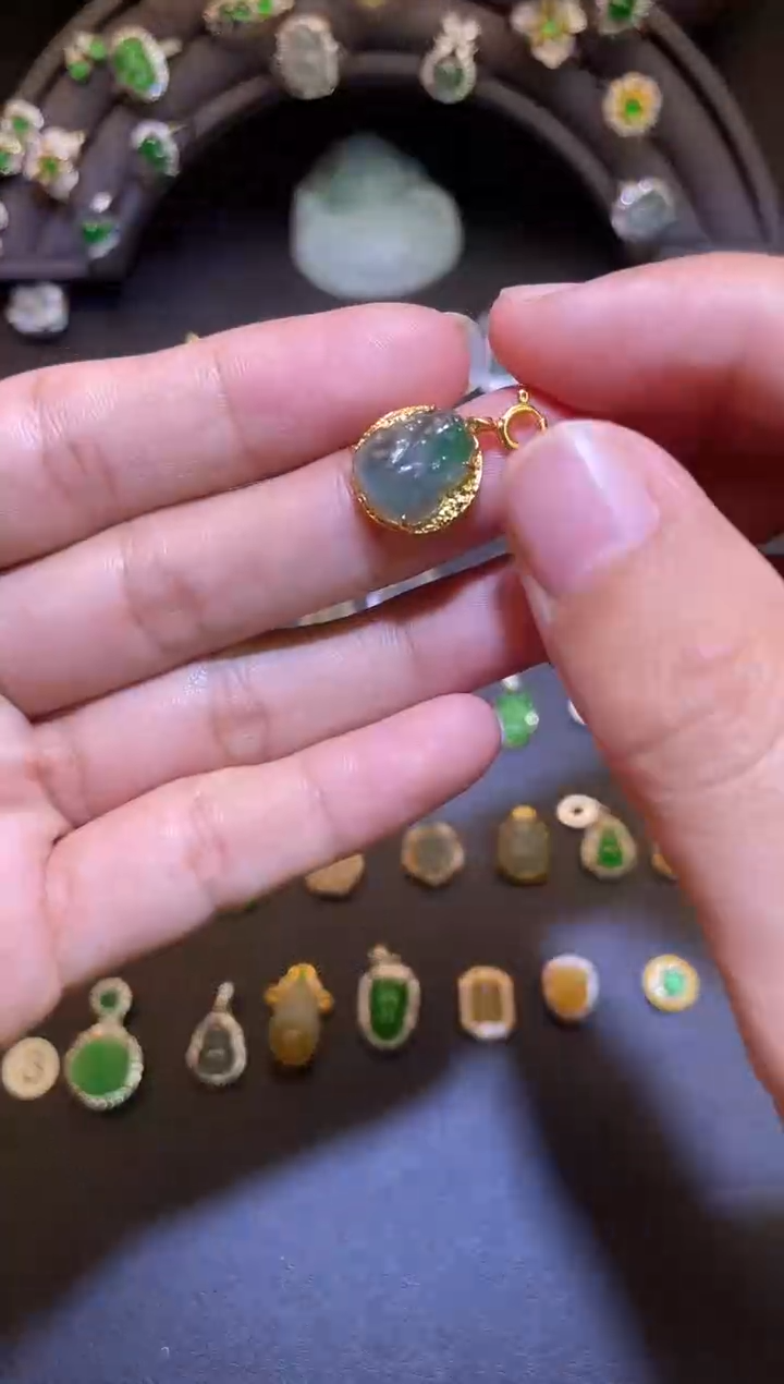 吊坠(不含链)银S925镶嵌翡翠1