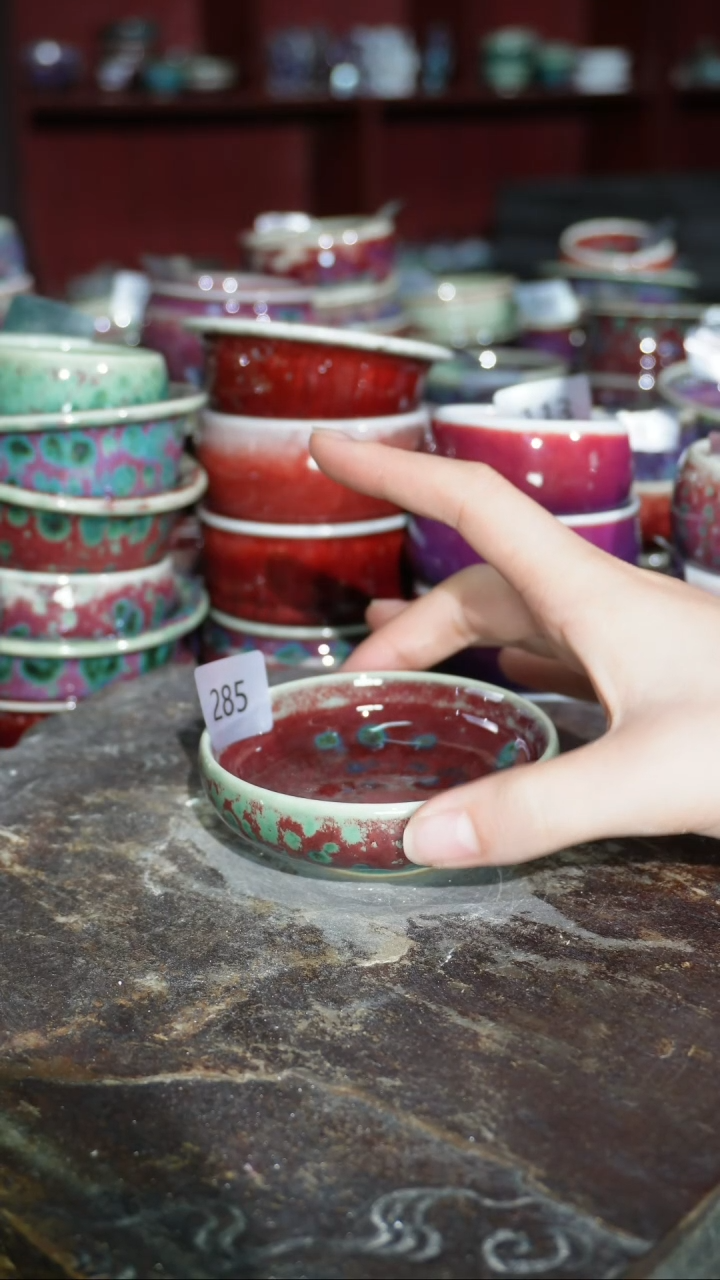 摆件陶精品窑变钧瓷茶器