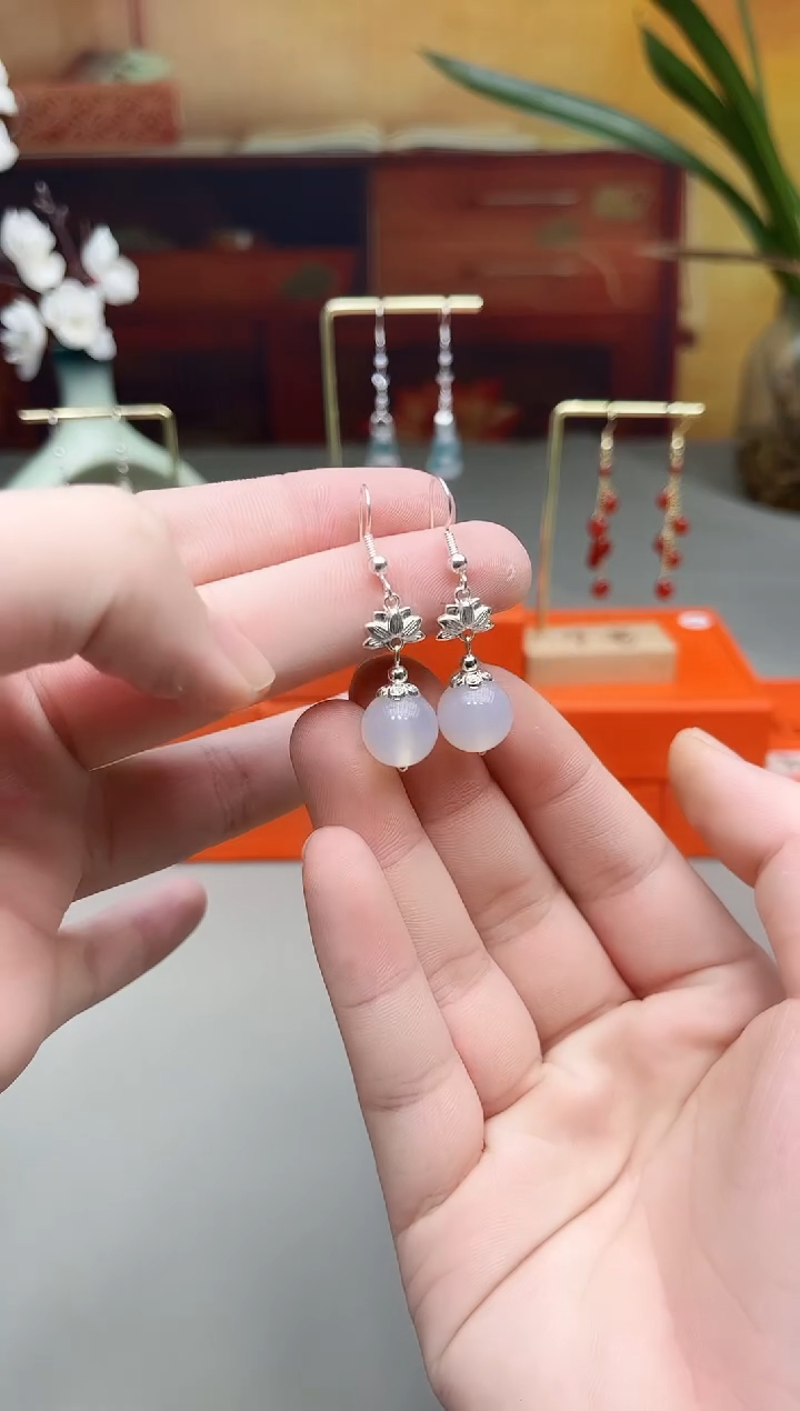 未镶嵌耳钉玛瑙/玉髓116