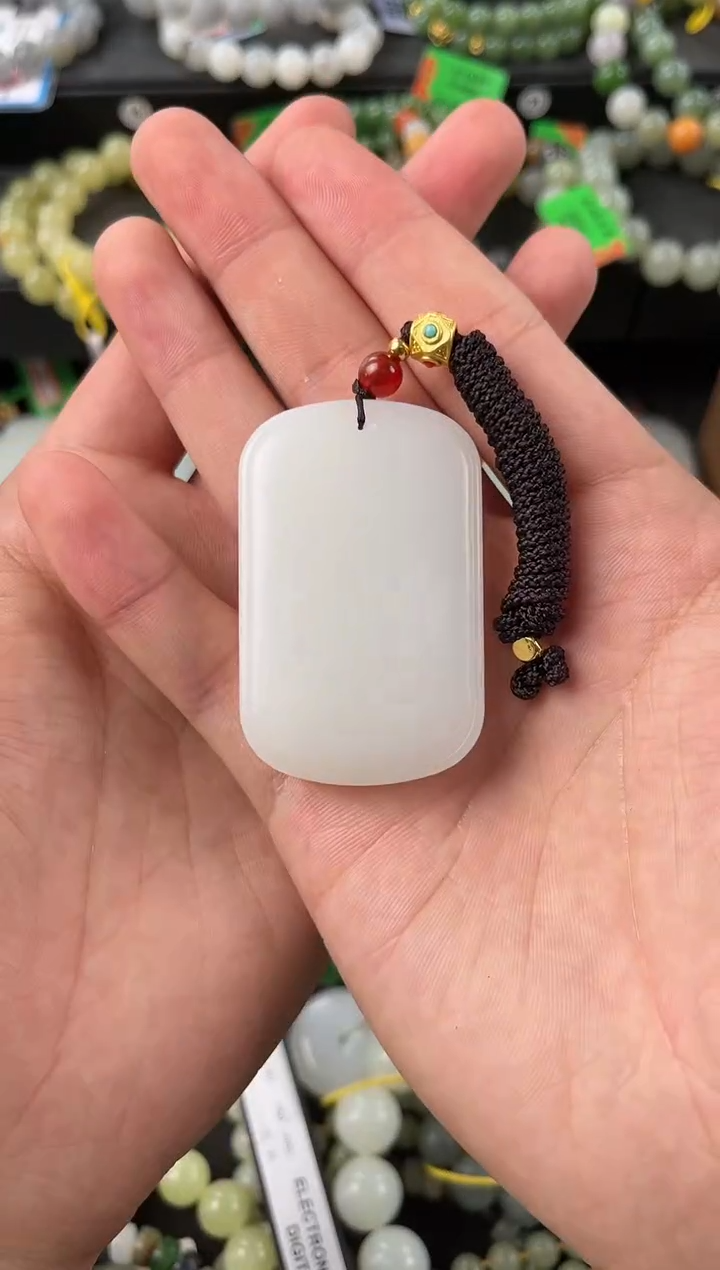 【闪购商品】和田玉无事牌未镶嵌且末天泰白玉无事牌微色差