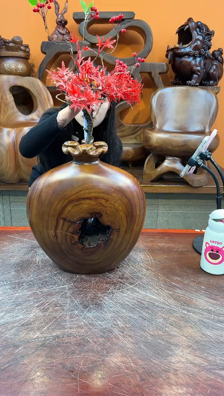 【闪购商品】稳定木实木创意花插