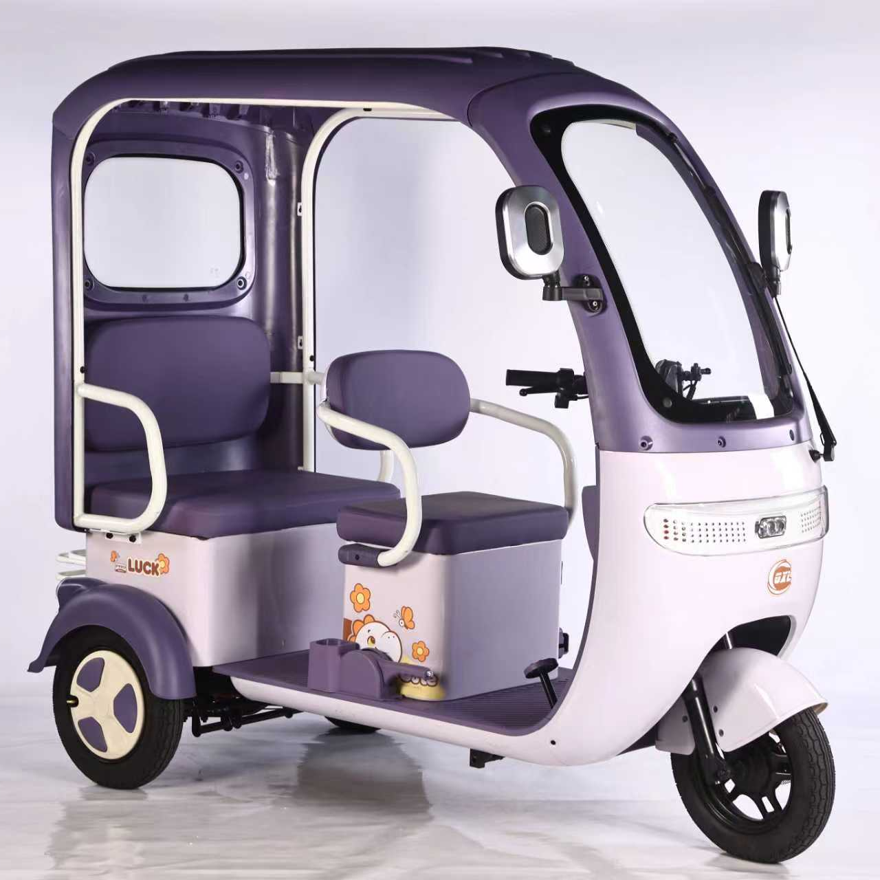 72伏旗舰新款一体棚双排车宝妈中老年休闲代步车上门安装超威电池