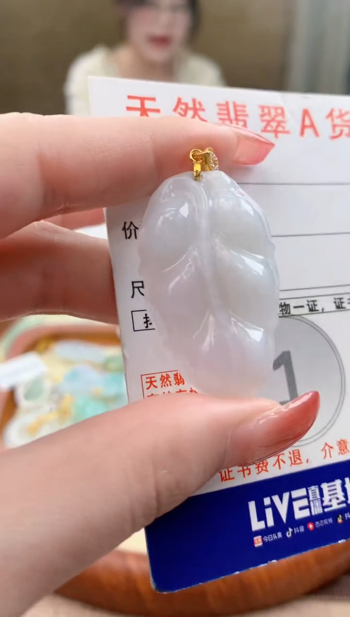 颈饰未镶嵌翡翠 天然A货翡翠挂件