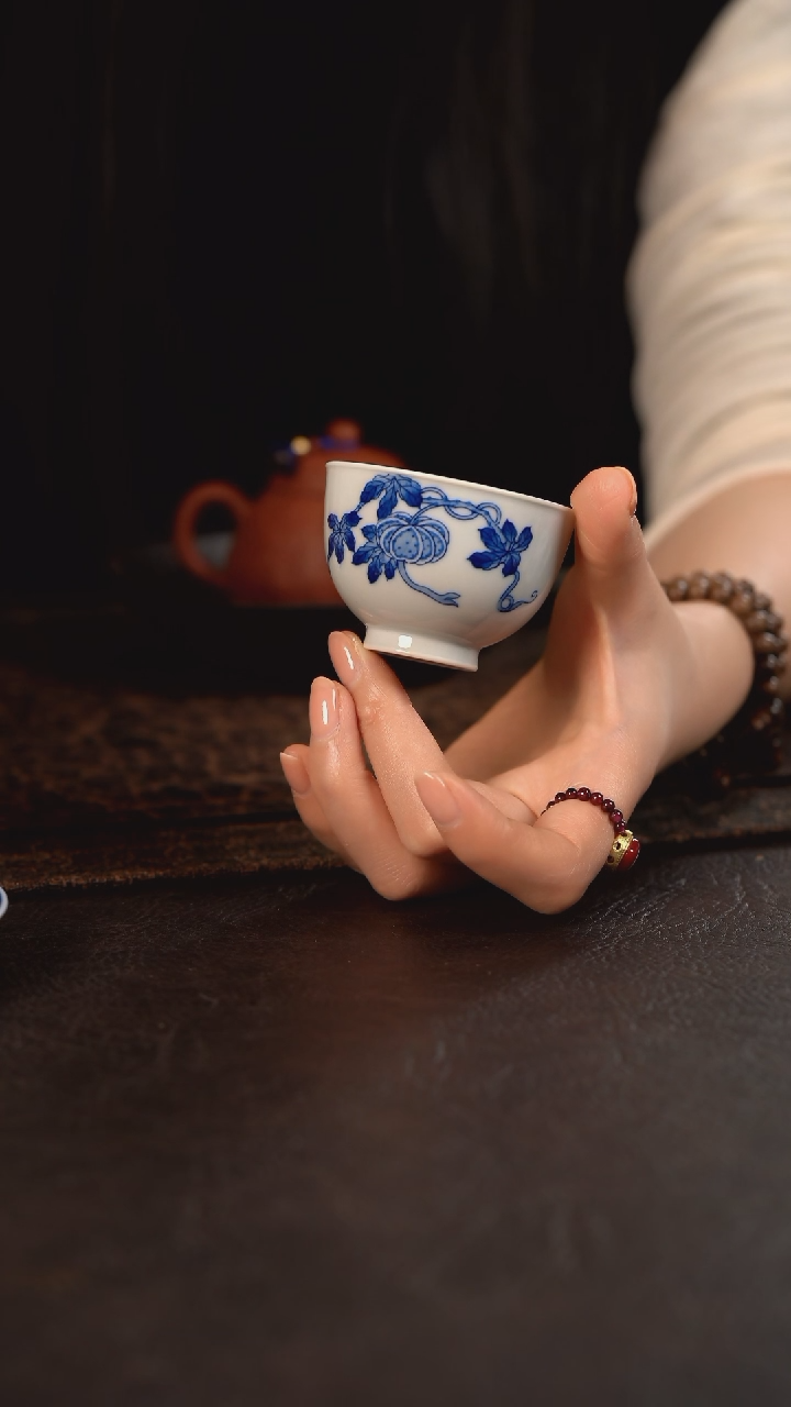 【闪购商品】杯HLX陶瓷折枝南瓜小鸡心杯