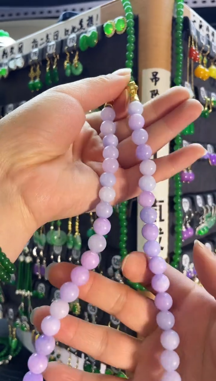 【闪购商品】翡翠耳饰银S925镶嵌紫项链10