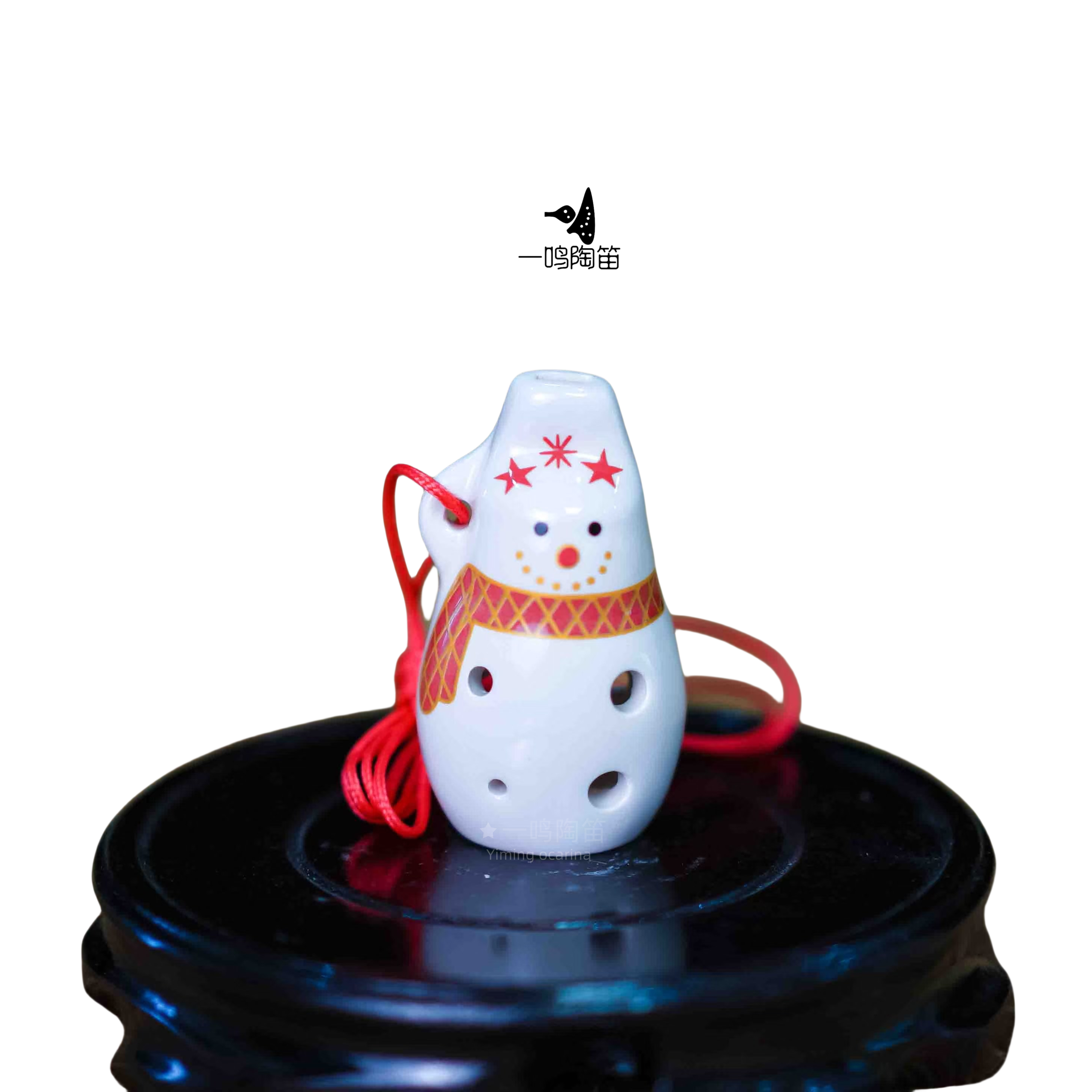 景德镇原创SC调六孔陶笛红围脖小雪人高音C调